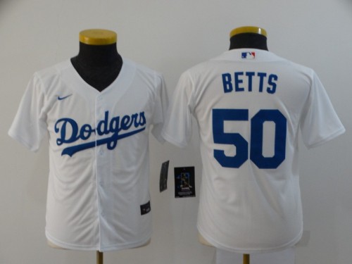Youth Nike Los Angeles Dodgers 50 Mookie Betts Baseball Jersey White