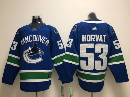 Adidas Classic Vancouver Canucks 53 Bo Horvat Ice Hockey Jersey Blue