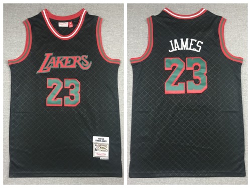 Nike Los Angeles Lakers 23 LeBron James Basketball Jersey Plaid black