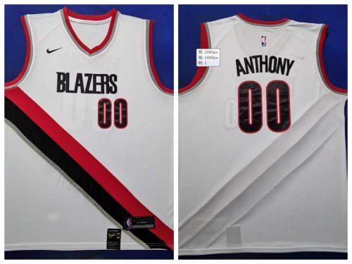 Nike Portland Trail Blaze 00 Carmelo Anthony Basketball Jersey White Fan