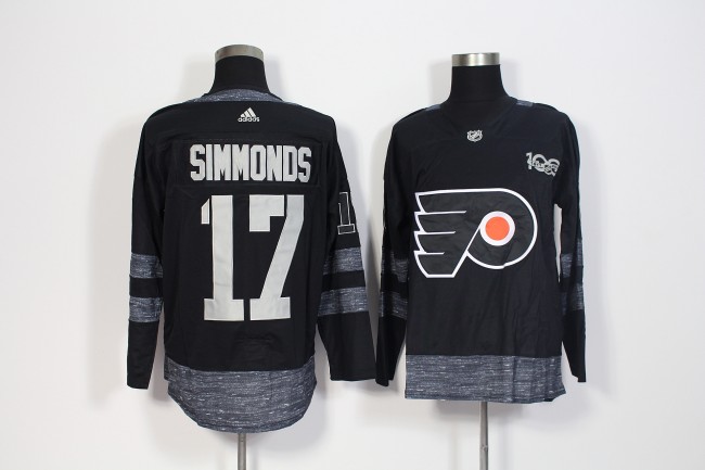 Adidas 100th Anniversary Philadelphia Flyers 17 Wayne Simmonds Ice Hockey Jersey Black