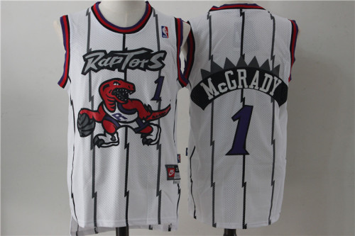 Toronto Raptors 1 Tracy McGrady Basketball Jersey White Retro