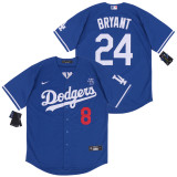 Nike Los Angeles Dodgers 8 and 24  Kobe Bryant  Baseball Jersey Blue Fan