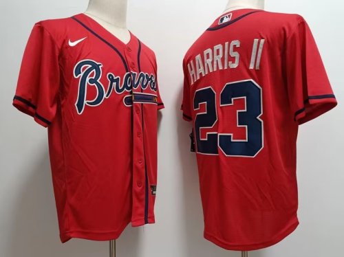 Nike Atlanta Braves 23 Michael Harris II Baseball Jersey Red