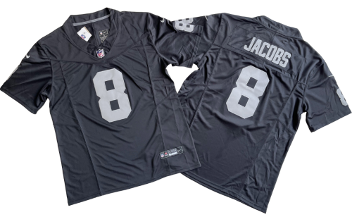 Oakland Raiders 8 Josh Jacobs Football Jersey White Three Dynasties