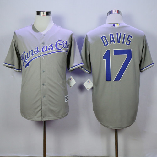 Kansas City Royals 17 Wade Davis Baseball Jersey Gray Fans