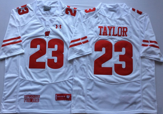 Wisconsin Badgers 23 Jonathan Taylor College Football Jersey White