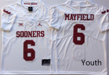 Youth Oklahoma Sooners Jordan 6 Baker Mayfield Limited College Football Jersey White