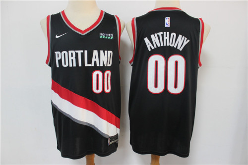 Nike Portland Trail Blaze 00 Carmelo Anthony Basketball Jersey Black Fan
