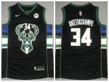Nike Milwaukee Bucks 34 Giannis Antetokounmpo Basketball Jersey Black