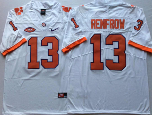 New Clemson Tigers 13 Hunter Renfrow Limited College Football Jersey White