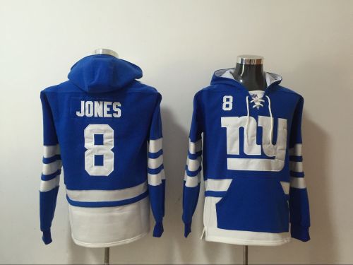 New York Giants 8 Daniel Jones Hoodies Football Jersey Blue