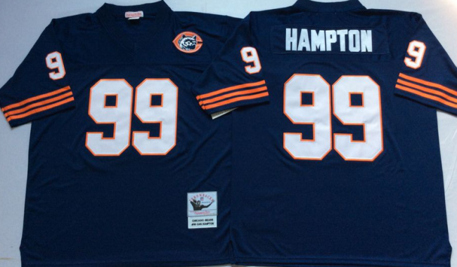 Chicago Bears 99 Dan Hampton Football Jersey Blue Retro