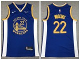 Nike Golden State Warrior 22 Andrew Wiggins Basketball Jersey Blue 75th anniversary