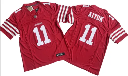 San Francisco 49ers 11 Brandon Aiyuk Football Jersey Red Three Dynasties