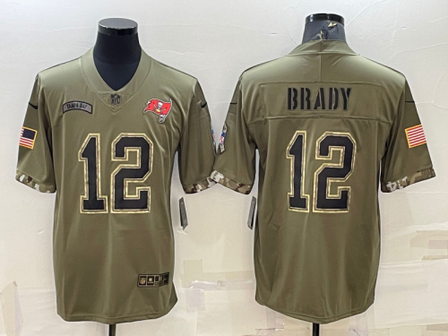 Tampa Bay Buccaneers 12 Tom Brady Football Jersey salute