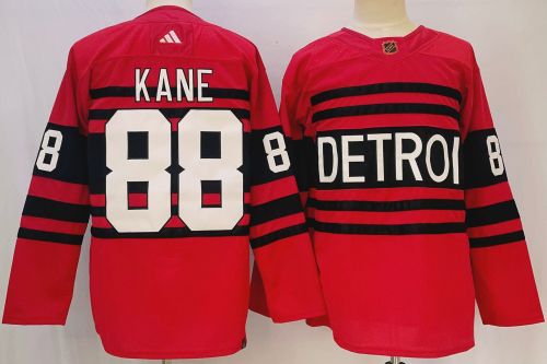 Adidas Detroit Red Wings 88 Patrick Kane Ice Hockey Jersey Red