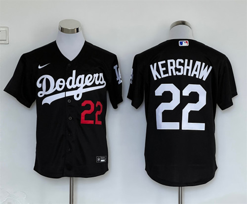 Nike Los Angeles Dodgers 22 Clayton Kershaw Baseball Jersey Black