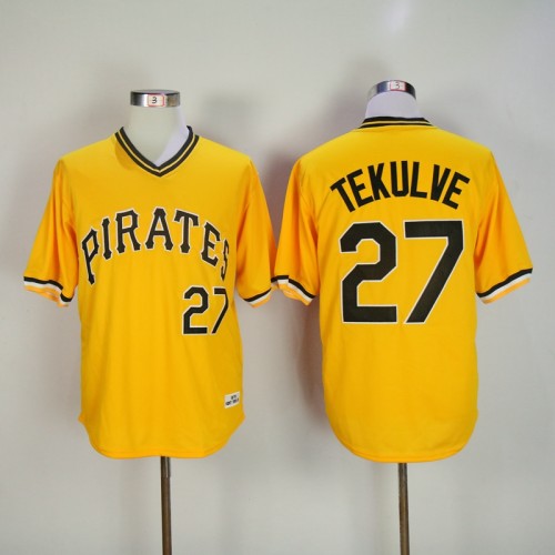 Pittsburgh Pirates 27 Kent Tekulve Baseball Jersey Yellow Retro