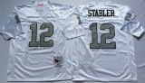 Oakland Raiders 12 Kenny Stabler Football Jersey White Retro