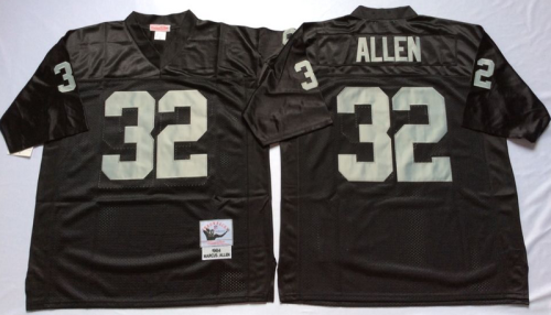 Oakland Raiders 32 Marcus Allen Football Jersey Black Retro