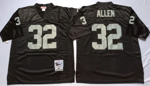 Oakland Raiders 32 Marcus Allen Football Jersey Black Retro