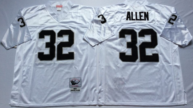 Oakland Raiders 32 Marcus Allen Football Jersey White Retro