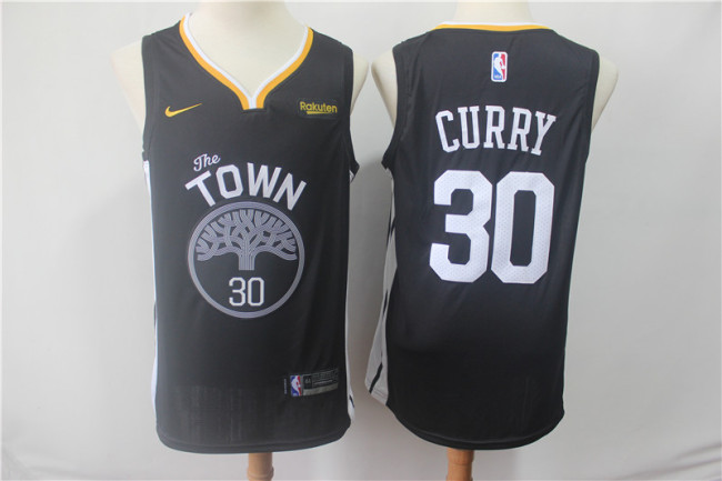 Nike Golden State Warrior 30 Stephen Curry Basketball Jersey Black Fans version