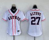 Women Nike Houston Astros 27 Jose Altuve Baseball Jersey White