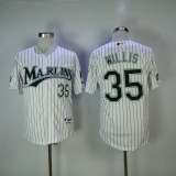 Miami Marlins 35 Dontrelle Willis Baseball Jersey White stripes Retro