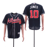 Atlanta Braves 10 Chipper Jones Flexbase Baseball Jersey Navy Blue