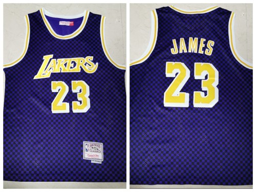 Los Angeles Lakers 23 LeBron James Basketball Jersey Purple Retro