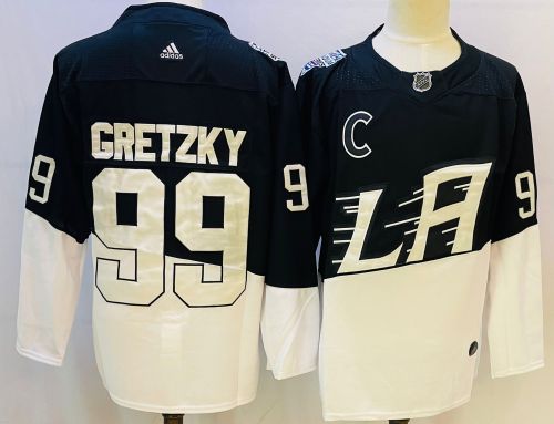 Adidas Los Angeles Kings 99 Wayne Gretzky Ice Hockey Jersey Black and White