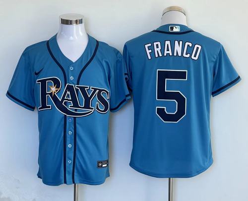 Nike Tampa Bay Rays 5 Wander Franco Baseball Jersey light blue