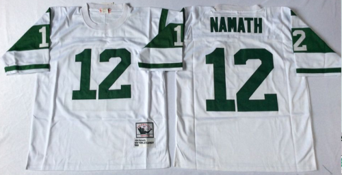 New York Jets 12 Joe Namath Football Jersey White Retro