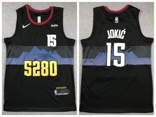 Nike Denver Nuggets 15 Nikola Jokić Basketball Jersey Black City Edition