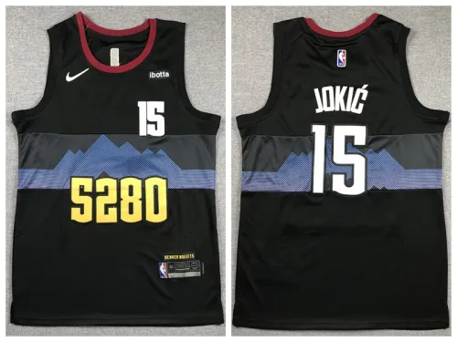 Nike Denver Nuggets 15 Nikola Jokić Basketball Jersey Black City Edition