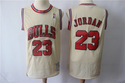 Chicago Bulls 23 Michael Jordan Basketball Jersey Beige Retro Limited Edition