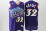Utah Jazz 32 Karl Malone Basketball Jersey Purple Retro