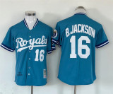 Kansas City Royals 16 Bo Jackson Baseball Jersey Blue retro