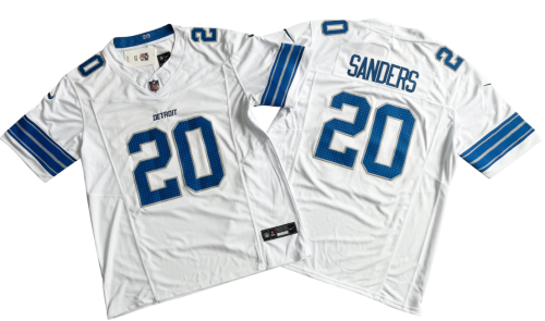 Detroit Lions 20 Barry Sanders Nike White Vapor F.U.S.E. Limited Jersey