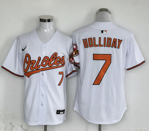 Nike Baltimore Orioles 7 Jackson Holliday Baseball Jersey White