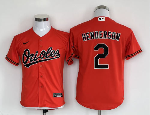 Youth Nike Baltimore Orioles 2 Gunnar Henderson Baseball Jersey Orange