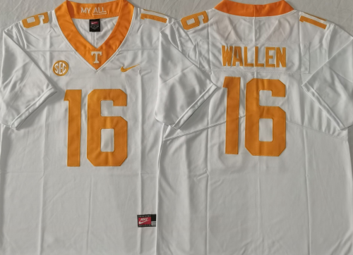 Tennessee Volunteers 16 Morgan Wallen Coolege Football Jersey Limited White