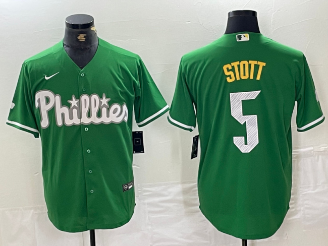 Nike Philadelphia Phillie 5 Bryson Stott Baseball Jersey Green fashion