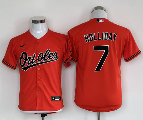 Youth Nike Baltimore Orioles 7 Jackson Holliday Baseball Jersey Orange