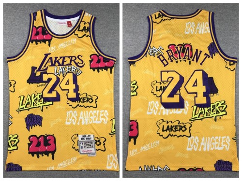 Los Angeles Lakers 24 Kobe Bryant Basketball Jersey Graffiti