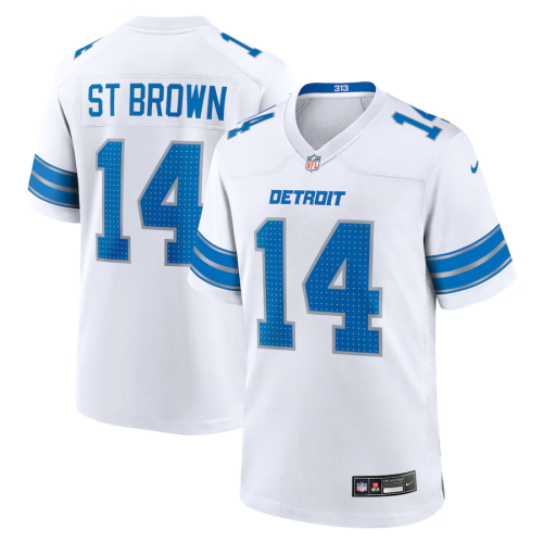 Detroit Lions 14 Amon-Ra St. Brown Football Jersey Legend White