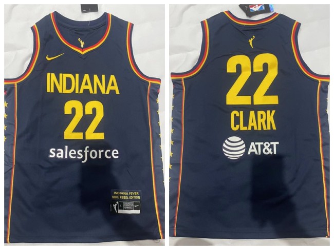 Youth Indiana Fever 22 Caitlin Clark College Basketball Jersey Navy Blue
