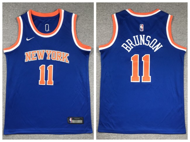 Youth Nike York Knicks 11 Jalen Brunson Basketball Jersey Blue